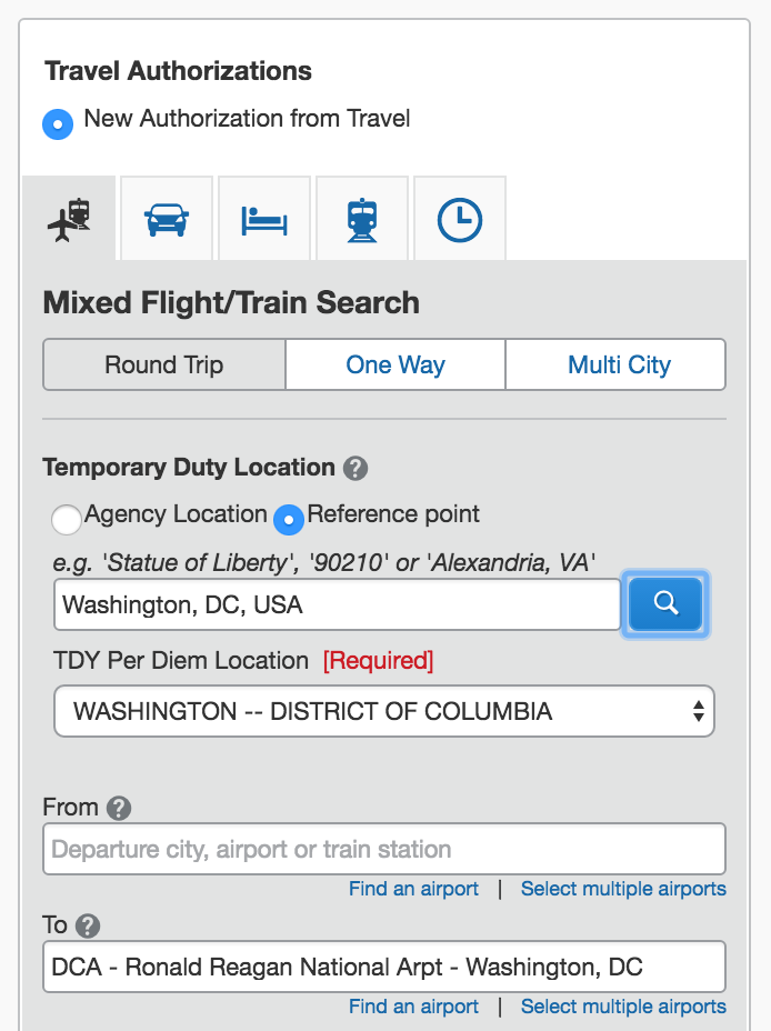 auto-fill of Per Diem Location